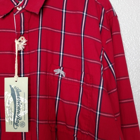 NWT American Rag Men's Plaid Casual Button Down Dress Shirt Size M - Picture 9 of 14